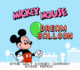 Mickey Mouse - Dream Balloon Title Screen